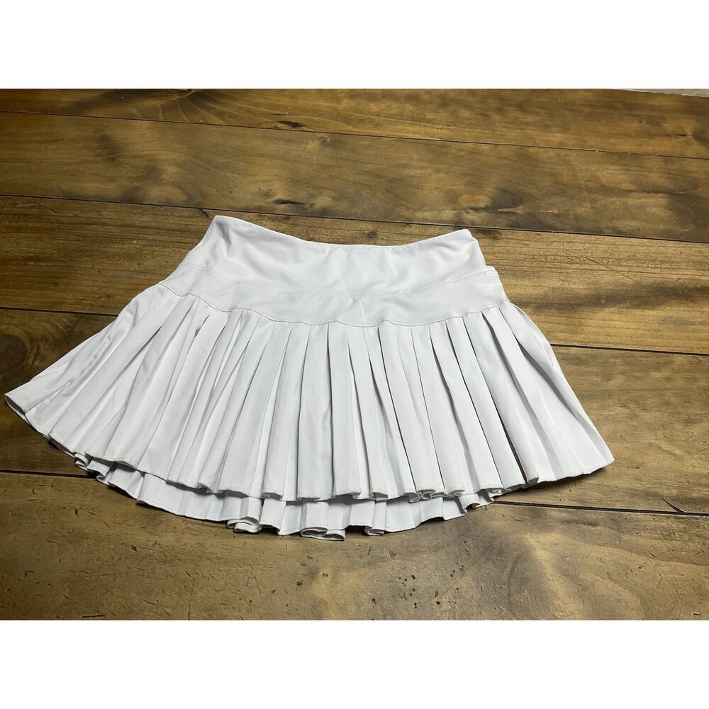 Gold Hinge Pleated Tennis Skort White Size S Pickleball Golf Mini Skirt